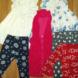 All sized 12 - 18 months

2 X pretty embroidered dresses (the white one has a mark at the fron that may wash out).
1 pink fleece zip up with cute ears.
1 red elephant top.
1 icycle pyjama bottoms.
1 spotty long pants with pockets & bow.

Please see my other bundles and children's clothes.
Selling on behalf of my animal charity.
Collect from Stoneclough M26 or I can post.
Happy to combine postage.