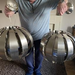 Stainless steel ceiling lights, good condition