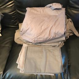 Mixed bundle of  3 double fitted sheets and 2 sets of pillowcases, all Grey