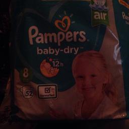 34 left in pack pampers size 8 
Free to collect 
Oldham Ol14te
