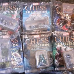 6 different marvel chess pieces still in wrappers 

1 gambit 
1 living brain 
1 emma frost 
1 vulture 
1 anti venom 
1 lady deathstrike 

all brand new just been in storage for a while