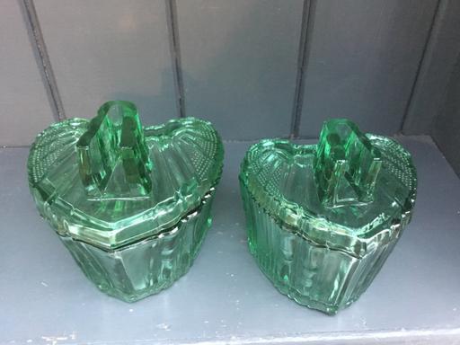 Buy & Sell Suffolk East Suffolk - Photos for Vintage Green Glass Trinket Pots