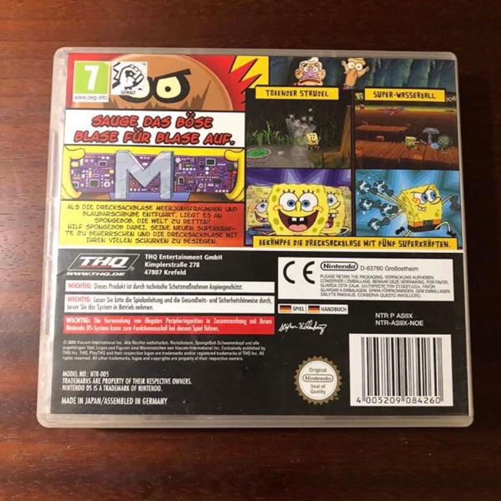 Spongebob Schwammkopf - Der Gelbe Rächer
Für: Nintendo DS

Zustand: Neuwertig, läuft einwandfrei

Versand nach Absprache möglich.

Schau dir auch meine anderen Spiele an :)