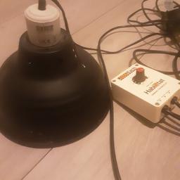 Exo Terra dome heat lamp with bulb, also a thermostat to help maintain the correct temperature day and night.  In perfect working condition Just has signs of use.