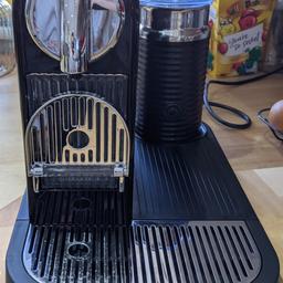 Very good condition Nespresso Magimix Coffee Machine with Milk Frother (Aeroccino), which froths milk cold, or heats it too. All in good working order, happy to provide other photo angles, show it working, etc (with water only as I don't have any pods left!).