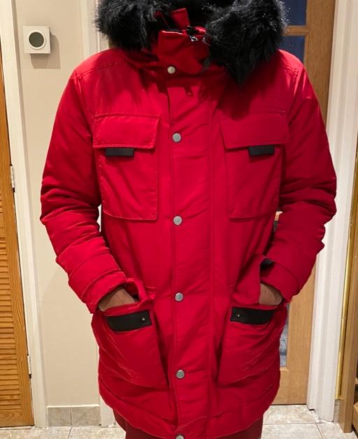 Buy & Sell North West London Queen`s Park - North West London - Photos for Zara Red Winter Coat, Faux Fur Trim