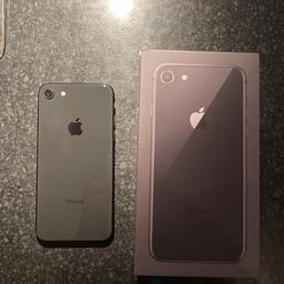 Apple iPhone 8 Space Grey 64GB
Like new condition
Screen is completely scratch-free (it currently has a tempered-glass screen protector on that has the odd dent in, but no damage has been done to the actual screen... this screen protector is easily removed/replaced).
Comes with original box, original headphones with lightning adapter, SIM card remover, an unopened charger lead and a clear case.
All works perfectly, only selling due to an upgrade.
Offers only, cash on collection.
On Vodafone 