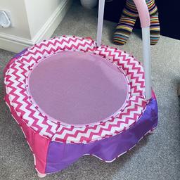 Pink 

Chad Valley Indoor Trampoline 

Hardly been used

from a smoke free and pet free home

collection Sale M33