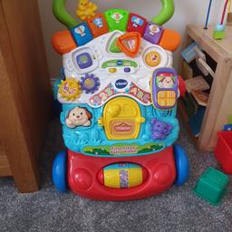 fun activity station which also helps little ones to walk too. 
my son loved this but now he can walk confidently it isn't needed. this was bought in September 2020 so not even a year old.