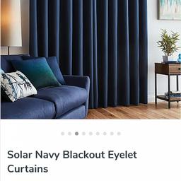 2 x navy blackout curtains .excellent condition only bought 6 month ago