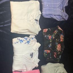 All can easily fit size 10-14
Includes H&M newlook and atmosphere 
2 knitwear, 1 sweatshirt dress, 4 knee length blouses 
MAKE OFFERS 
Delivery £5 or free collection x