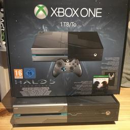 Xbox one halo 5 special edition 1 Tb console
Excellent condition, no scratches , all leads, headset, halo controller,
Looked after,
Can deliver local,
£190.00 ono