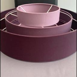 Tiered lampshade in shades of purple. In good, undamaged condition. Originally purchased from Next. 40cm diameter.  

Smoke free home.
Collection only from Stewartby.
