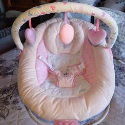 Baby Girls Mothercare Musical Vibrating Bouncer Chair. Condition is "Used". Didn't use to many times as this was a spare, in fully working order seat has two positions plays several songs,3 settings for vibrate and White noise play bar can be removed, paid £50 when brought from Mothercare. In immaculate condition.Washed in persil non bio and ready to use.
Contacless Collection only due to posting would be tricky.
Please take a look at my other listings having a big clear out due to needing space