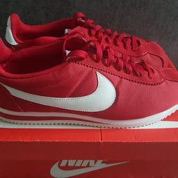 Red Nike Cortez. Worn once, so in excellent condition. Size 10.