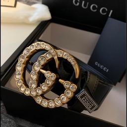 Genuine Authentic Women’s Gucci Belt
Size 42
L 105 cm
shipping only
pre-owned very good
Bought for $450 a bit small for me.

*Has an extra Hole added by me as shown on the picture due to my Size measurements *

*Dispatched with Royal Mail signed for special delivery £10*