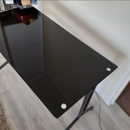 Black glass desk
