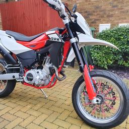 swm is rebadged husqvarna te630 made in Italy the bike is in show room condition has brembo brakes the bike totally standard except hand guards 11 months mot and full service history bike has only done 3467 miles and i am second owner
look at YouTube videos of swm 650r sm