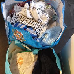 3 large bags of baby boys clothes. collection  Ashton or may deliver for small charge. gifting them for a friend so not sure what's in there, from what iv seen its baby grows vests, coat and clothes