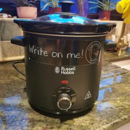 We've used this once & realised we needed a bigger one. It has a ceramic dish which cleans easy. You can write on it with chalk.

https://direct.asda.com/george/home/cooking-appliances/slow-cookers/russell-hobbs-chalkboard-slow-cooker/050268684,default,pd.html

Contact free pick up.