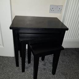 3x black and tables
some age related marks nothing that affects the use

can deliver locally at extra cost
