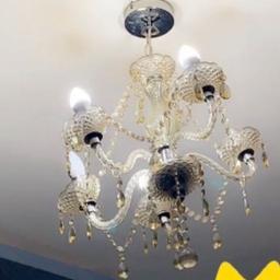 5 arm chandelier
gold/champagne in colour
collection only