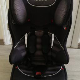 In good condition, from a clean and smoke free home. Light and easy to manoeuvre.

The Racer SP high back booster with harness is suitable for children between 9-36 kg (approx. 9 months to 11/12 years) and is used forward facing in the car. It has an integral harness for use in Group 1 (9-18 kg) and is used without the harness in Groups 2-3 (15-36 kg) when the child is secured with the vehicle seat belt.

There is a height adjustable head support which grows with your child