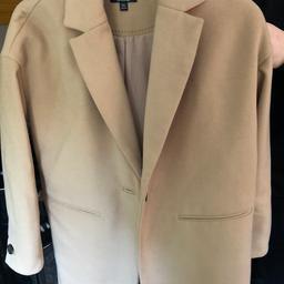 As new, worn once. Ladies camel jacket with one button fastening. Red lining under collar and in sleeves. Excellent condition. From smoke free home. Collection S26 Sheffield.