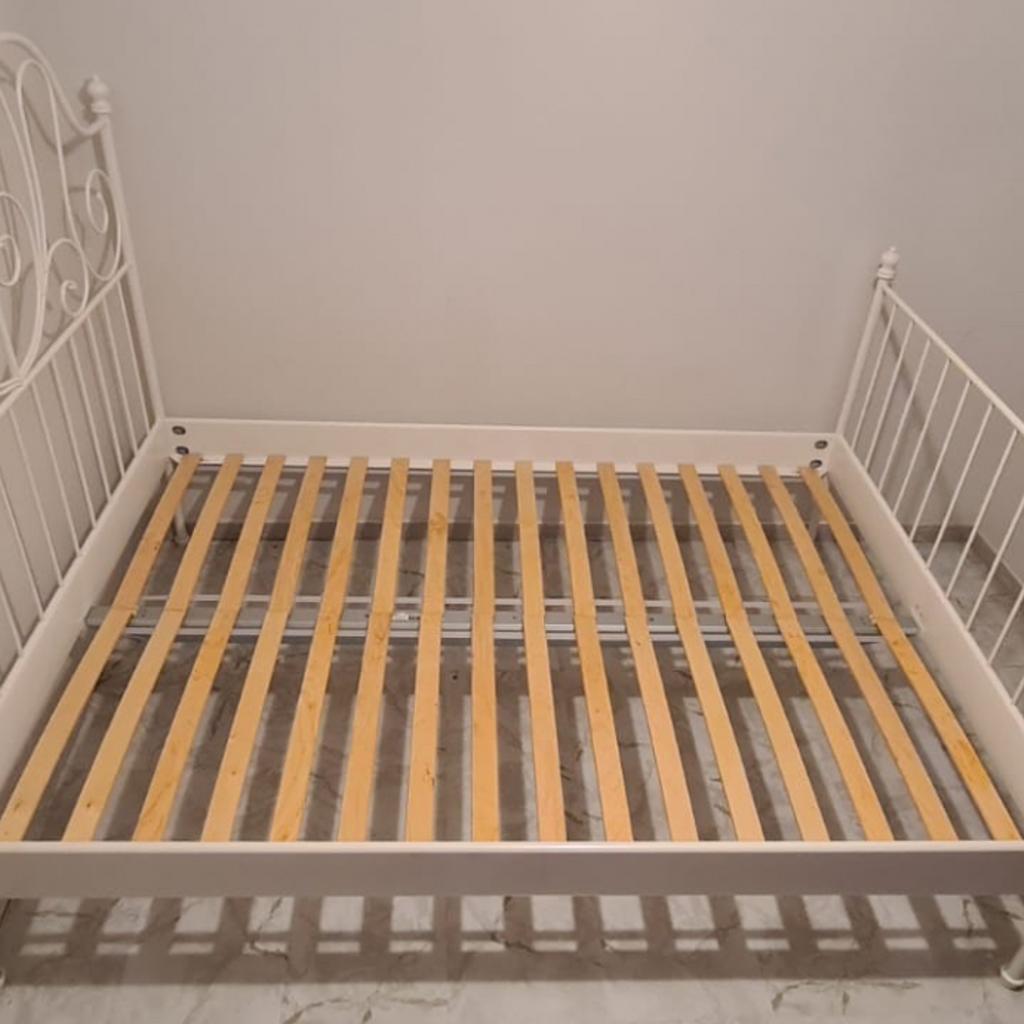 White Double IKEA LEIRVIK Bed Frame in IG1 London for £75.00 for sale