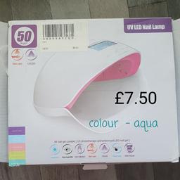 led gel nail lamp in aqua. 50w. new in box. collection from Kingstanding B44.