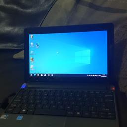 Packard Bell Black laptop in fully working order has Windows 10 on it all up and running. comes with charger Nice little laptop any questions please ask.