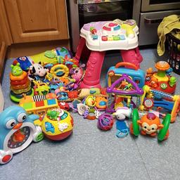 A bunch of baby toys for £15. All in good condition and some have batteries not all.
Activity table is missing microphone.