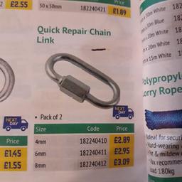 quick repair chain  link £1.50each