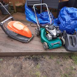 we selling flymo for 35 pounds and petrol mower we got receipt warranty and guarantee for petrol mower used 6 times  80 pounds paid 160 we having astro fitted so need to go will sell seperate