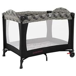 Izziwotnot black and cream travel cot comes with mattress
like new