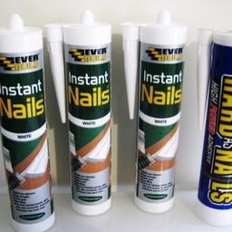 3 Instant Nails & 1 Hard as nails New grab adhesive 290ml tubes for use with standard sealant gun - Collect from Dukinfield SK16
