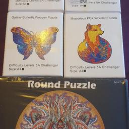 Wooden puzzles. New . Each one is 15£ ,only  biggest's cost is 25£ . They are so beautiful and great. Each peace is in different shape and you can find a lot of animals ,trees and many other amazing peaces. Absolutely fun and interesting puzzles