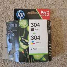 1 black and 1 colour HP printer ink for sale.
puter oackage open but not individually wrapped packets. selling as purchased wrong ink and cannot return