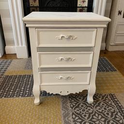 Repainted and probably in need of some TLC, beautiful shabby chic, solid wood sturdy bedside table;

To be collected by the buyer.