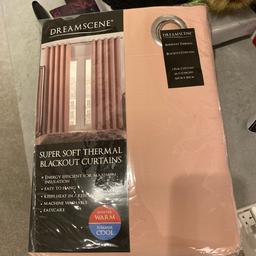 Pink blush thermal blackout curtains 66x72”
Brand new never been taken out of packaging
Can be posted at buyers cost
Selling as daughter changed her mind on colours