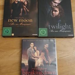 Verkaufe 3 Teile der Twilight Saga in einem sehr guten Zustand.
1- Biss zum Morgengrauen
2- New Moon Biss zur Mittagsstunde
3- Breaking dawn Biss zum Ende der Nacht (Teil 1)
Bei Versand fallen zzgl. Kosten an. 