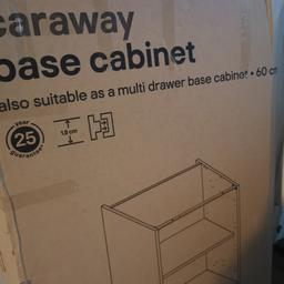 Brand new, wrong size and out of return date. I nicked the shelf out of it, so it's just the carcass and doesn't have the middle shelf shown in the picture. If it's used as a drawer unit you don't use the shelf anyhow. Otherwise complete and new.