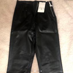 Zara 
Leather trousers/leggings zips at the bottom 

BNWT tried on just didn’t suit me. 

Sold out on the website 

Size small