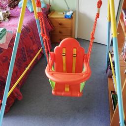 Indoor or outdoor swing for baby or toddler up to age of about 18 months. Our granddaughter has outgrown it.