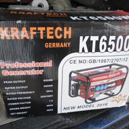 petrol generator 1 phase and 3 phase new never been out of original box Kraftech made in germany bought this for a project that never materialised so now for sale or near offer
