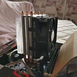 Here I'm selling cpu is i7 3770 and cooler master heatsink I don't have motherboard for sale just these 2 components any questions feel free to ask