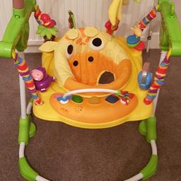 Excellent condition.. 360 degrees fully rotating padded seat. muscial sounds and lights
.lots of toys to play with. any questions please ask.