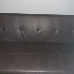 leather sofa bed in good condition nothing wrong with it.goes into a bed collect only cant deliver one of the buttons has come of but doesn't affect the sofa bed doesn't relly make a difference