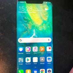 Huawei mate p20 pro mobile phone
As you can see it has a bit of glass missing top right of the front, a crack top left of rear. 
Works perfectly fine on all functions 
Bought on ee contract