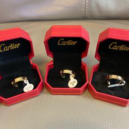 Cartier rings
Sizes 5,6,7,8,9,10,11
Gold, silver, rose gold
With or without stone
Do not rust or tarnish

Will post tracked next day delivery
Please message me for more information 💍💎

Please feel free to follow my Instagram page jjs_jewls
